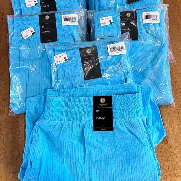 JM COLLECTION PLUS BEACH LOUNGE PANTS GAUZE SIZE 2X NEW 10 pair bundle resell - Picture 9 of 10